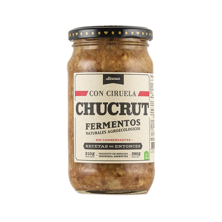 Chucrut con Ciruelas "Fermentos Naturales Agroecologicos" x 290g - Recetas de Entonces
