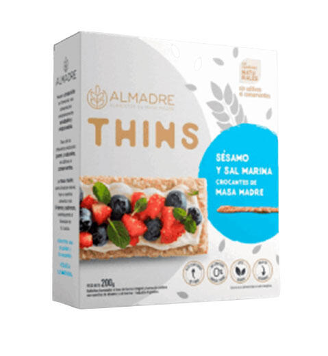 Thins de Masa Madre Sesamo y Sal Marina x 160g - Almadre
