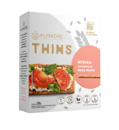 Thins de Masa Madre Integral Crocante x 160g - Almadre