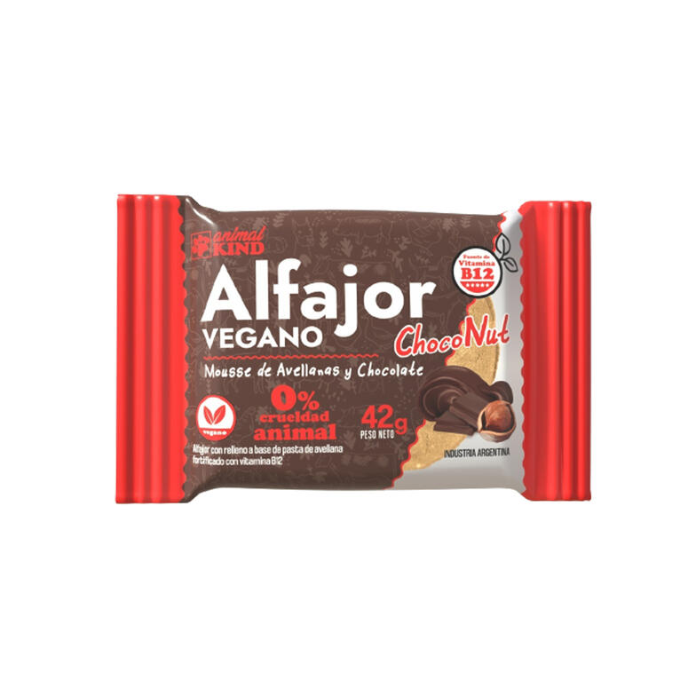 Alfajor Vegano Mousse de Avellanas x 42g - Animal Kind