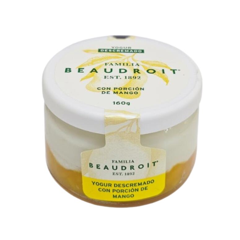 Yogurt Descremado con porcion de Mango x 160g - Beaudroit