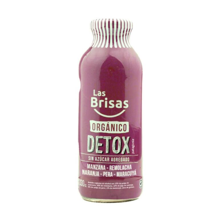 Jugo Detox Organico Sin Azucar (Manzana, Remolacha, Naranja, Pera y Maracuya) x 330ml - Las Brisas