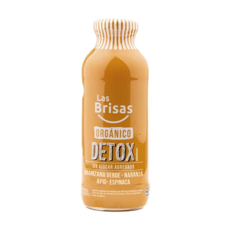 Jugo Detox Organico Sin Azucar (Manzana Verde, Naranja, Apio y Espinaca) x 330ml - Las Brisas