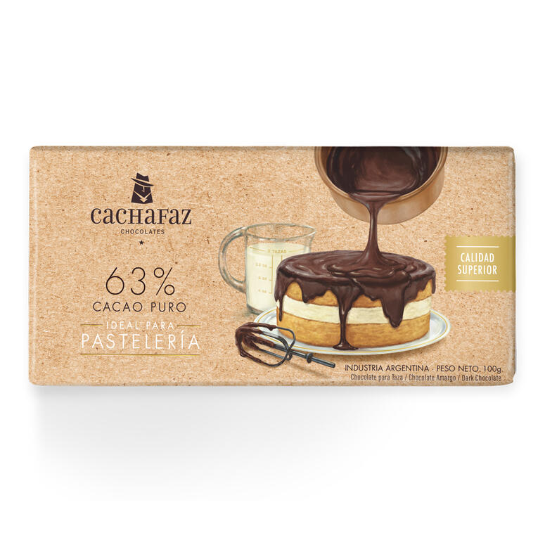 Chocolate para Pasteleria 63% Cacao Puro x 100g - Cachafaz