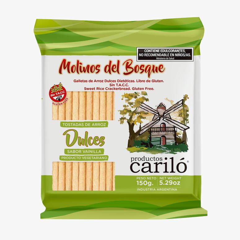 Galletas de Arroz Dulces Sabor Vainilla x 150g - Carilo