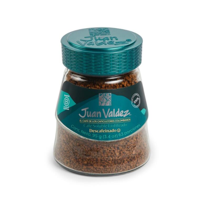 Cafe Soluble Liofilizado Descafeinado x 95g - Juan Valdez