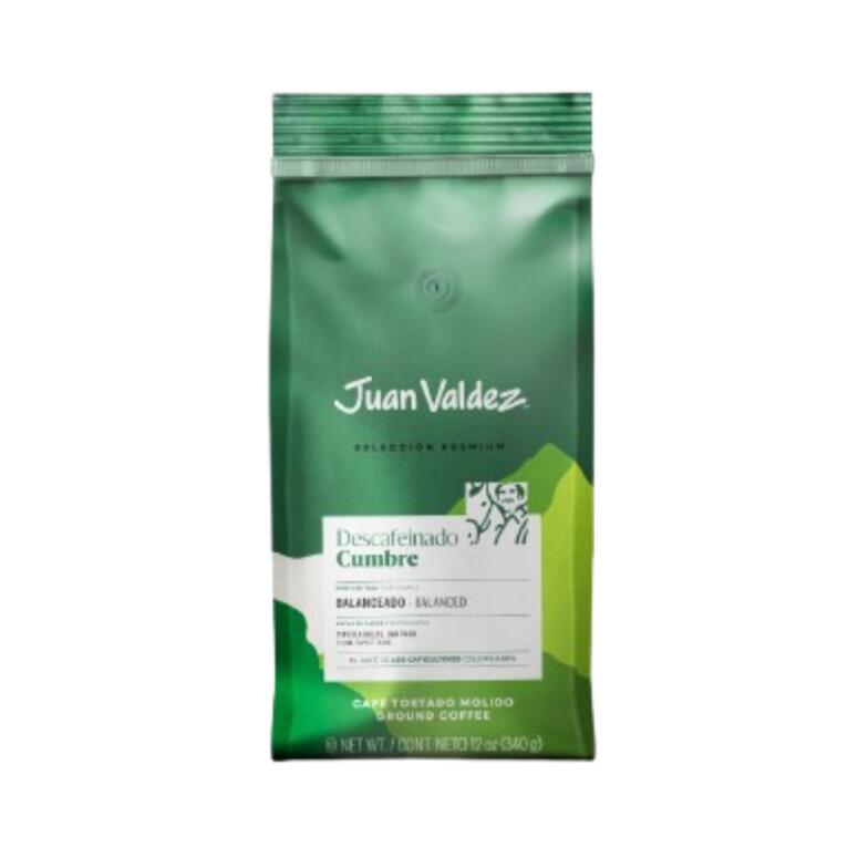 Cafe Descafeinado Cumbre Tostado Molido x 340g - Juan valdez