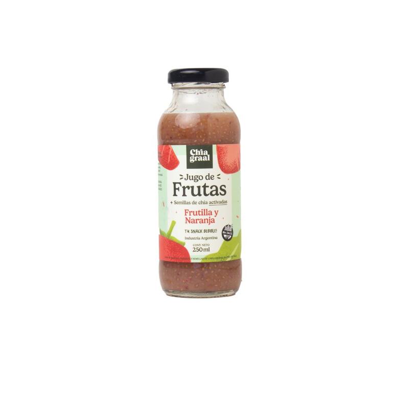 Jugo de Frutilla, Naranja & Chia x 250ml - Chia Graal