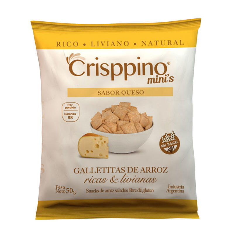 Galletitas de Arroz Sabor Queso x 50g - Crisppino