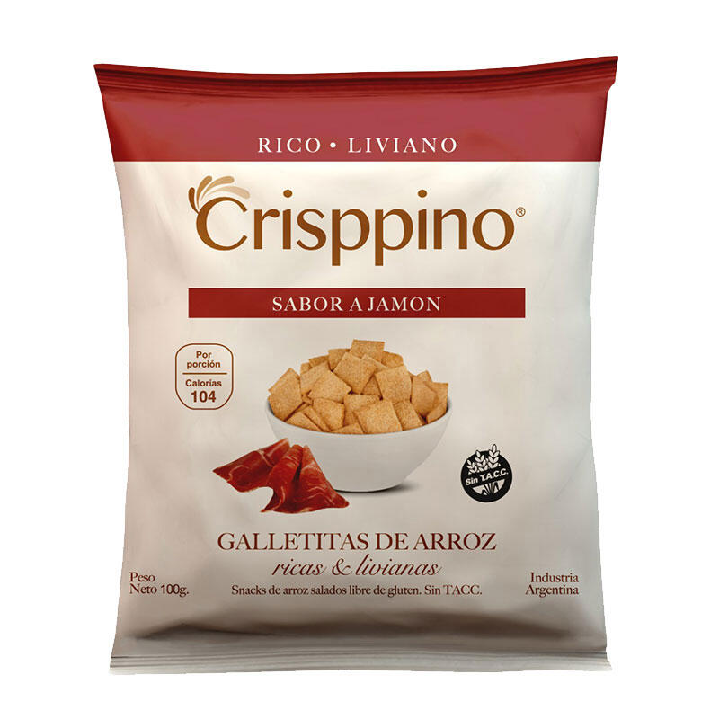 Galletitas de Arroz Sabor Jamon x 100g - Crisppino