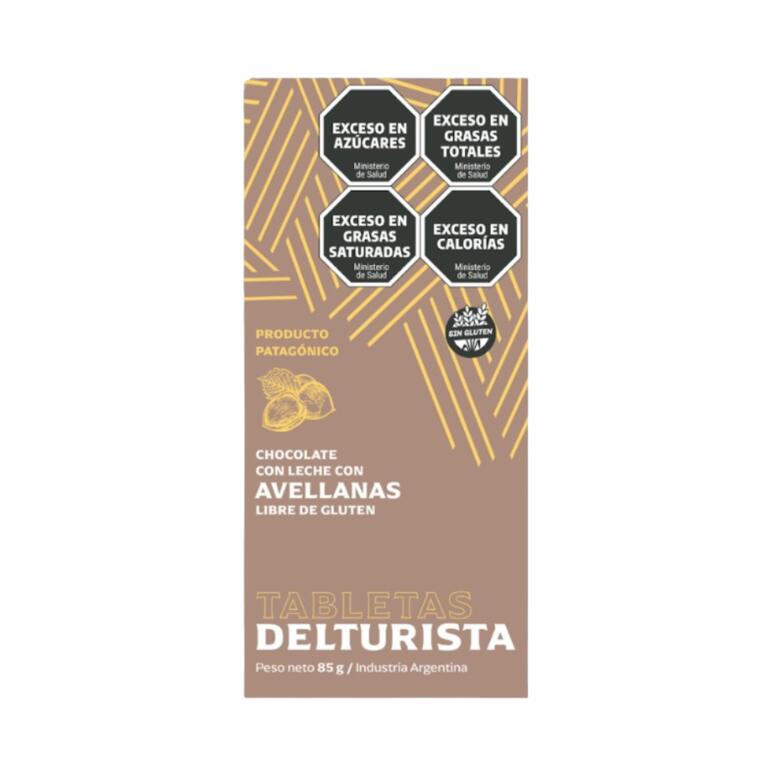 Tableta Chocolate con Leche de Avellanas x 85g - Del Turista