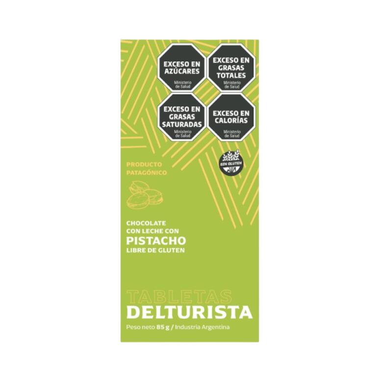 Tableta Chocolate con Leche de Pistacho x 85g - Del Turista