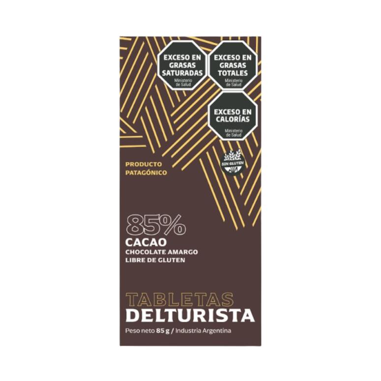 Tableta Chocolate Amargo 85% Cacao x 85g - Del Turista