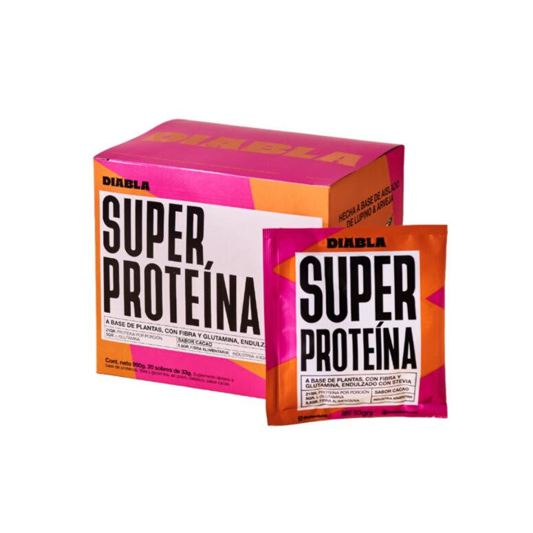 Super Proteina sabor Cacao (20 sobres) x 900g - Diabla