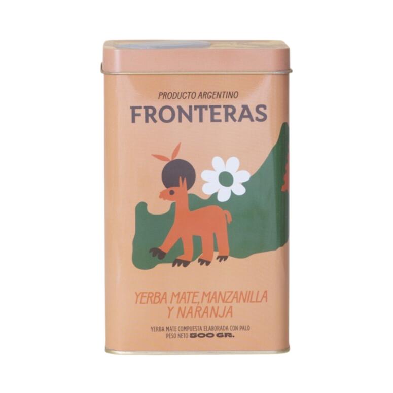 Lata Yerba Mate Manzanilla y Naranja x 500g - Fronteras