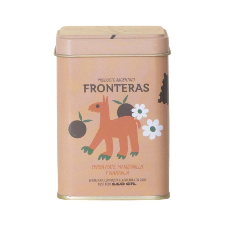 Lata Yerba Mate Manzanilla y Naranja x 110g - Fronteras
