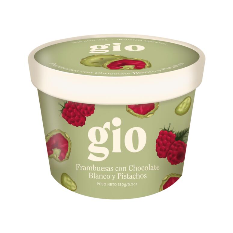 Frambuesas con Chocolate Blanco y Pistachos x 150g - Gio