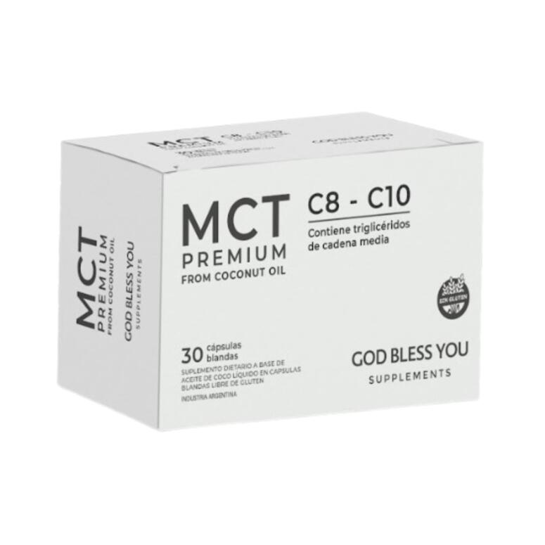 MCT Premium Trigliceridos de Cadena Media x 30 capsulas blandas x 66g - God Bless You