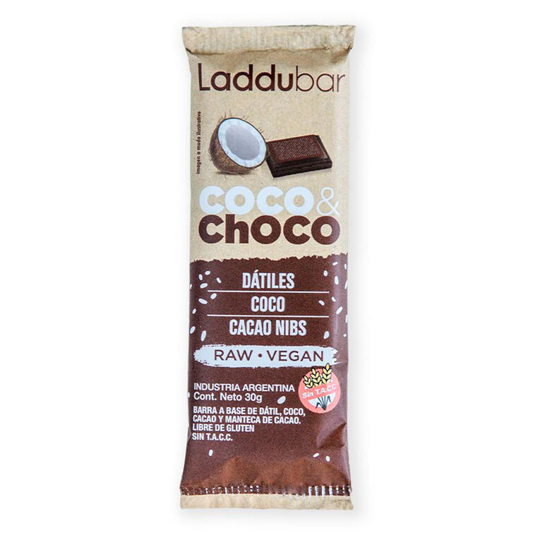 Barras de Coco y Choco Nibs x 30g - Laddubar