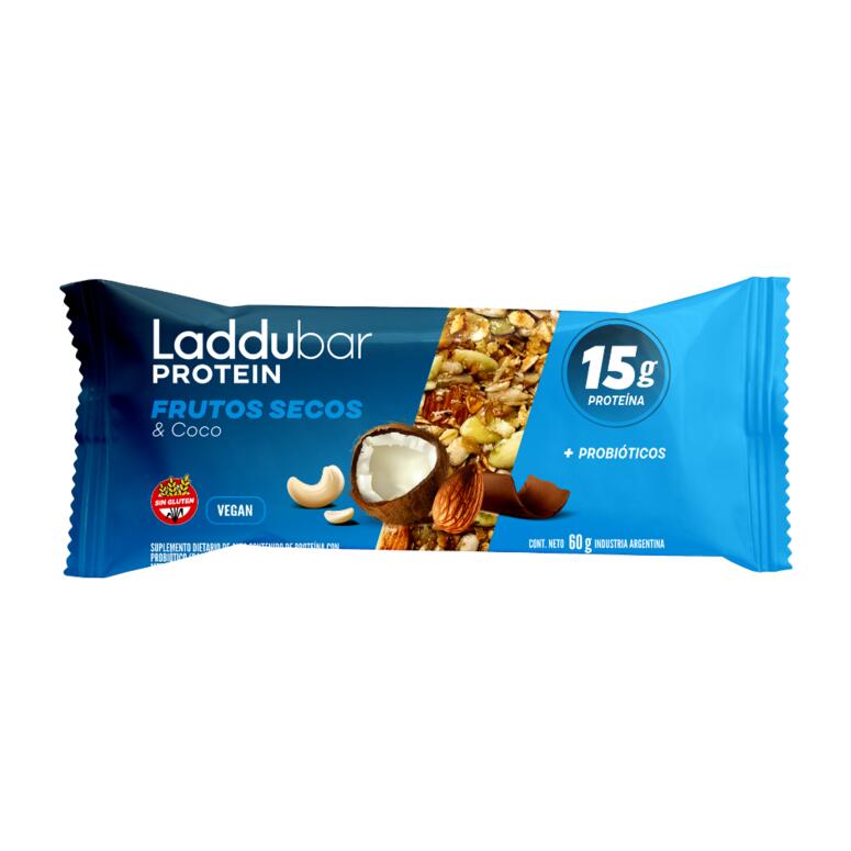 Barras Protein Frutos Secos y Coco x 60g - Laddubar