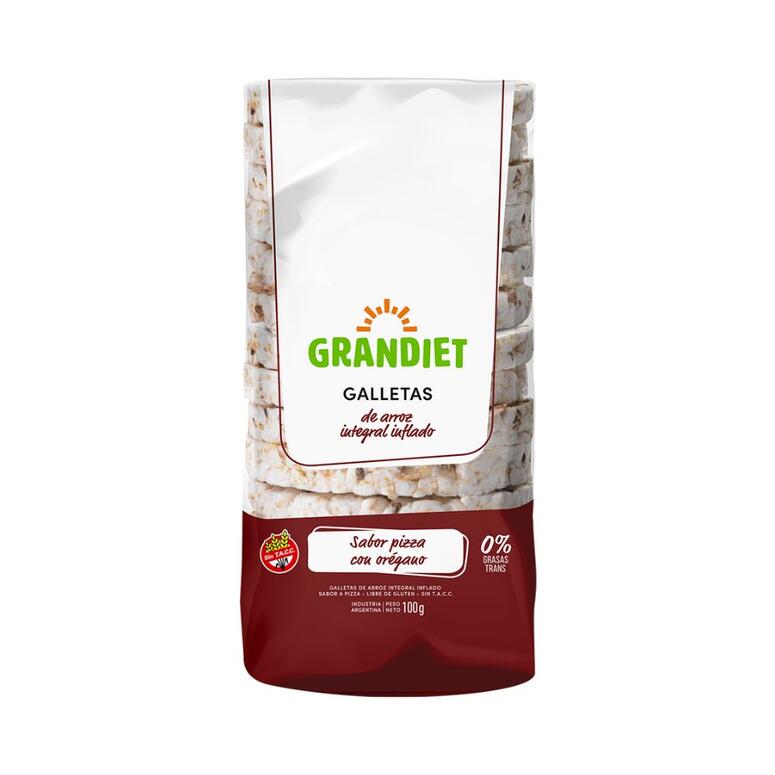 Galletas de Arroz Integral Inflado Sabor Pizza con Oregano x 100g - Grandiet