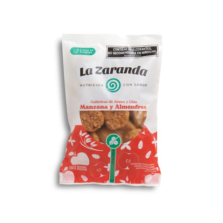 Galletitas de Avena y Chia con Manzana y Almendras Sin Azucar x 200g - La Zaranda