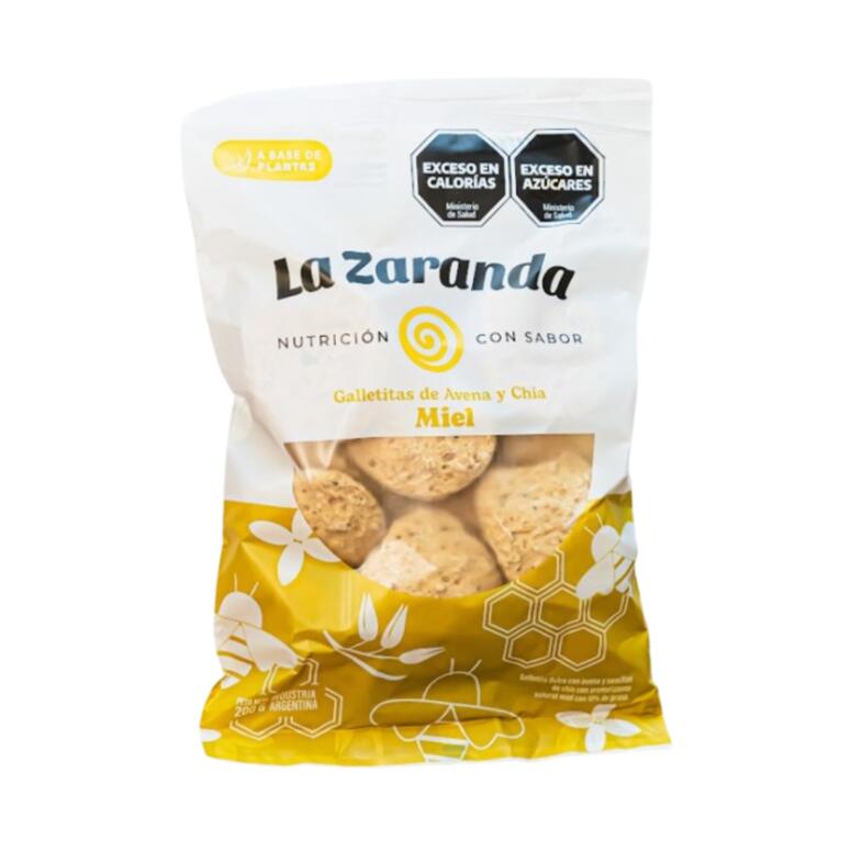 Galletitas de Avena y Chia con Miel x 200g - La Zaranda