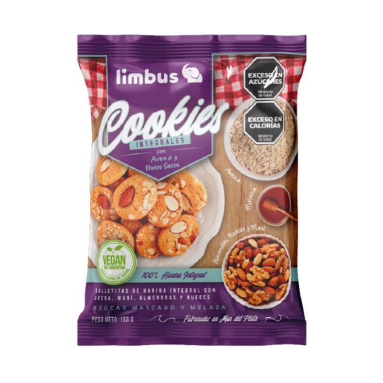 Galletitas Integrales con Almendras, Nueces, Maní y Avena x 160g - Cookies Limbo