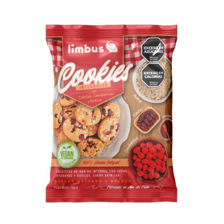 Galletitas Integrales con Datiles, Cranberries y Avena x 160g - Cookies Limbo