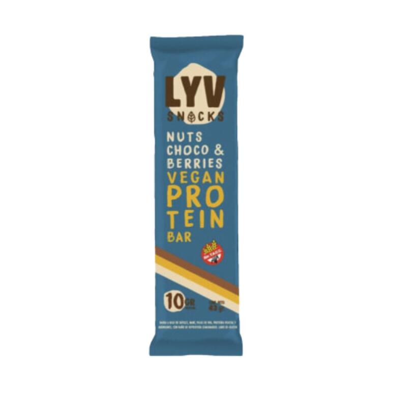 Barra Proteica con Nuts, Choco & Berries x 43g - Lyv Snacks