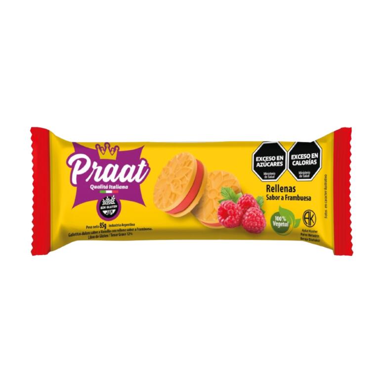 Galletitas dulces de Vainilla sabor a Frambuesa x 85g - Praat