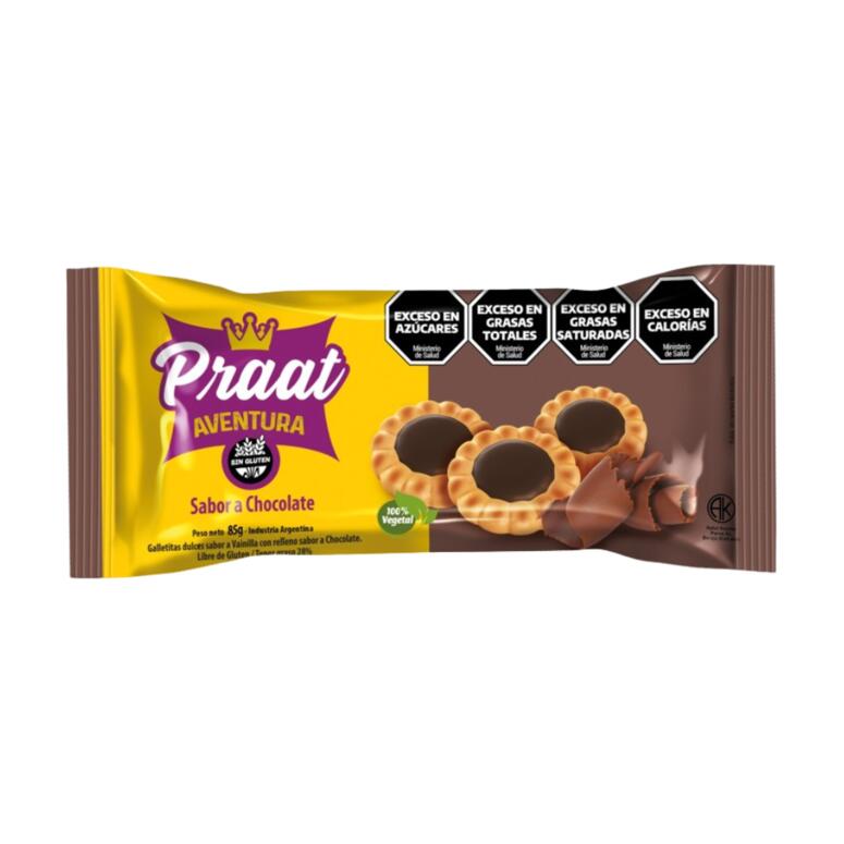 Galletitas dulces Aventura de Vainilla sabor a Chocolate x 85g - Praat