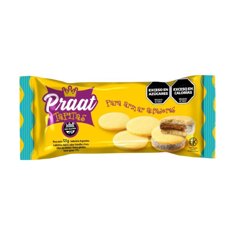 Galletitas dulces Tapitas para Alfajores de Vainilla y Coco x 125g - Praat