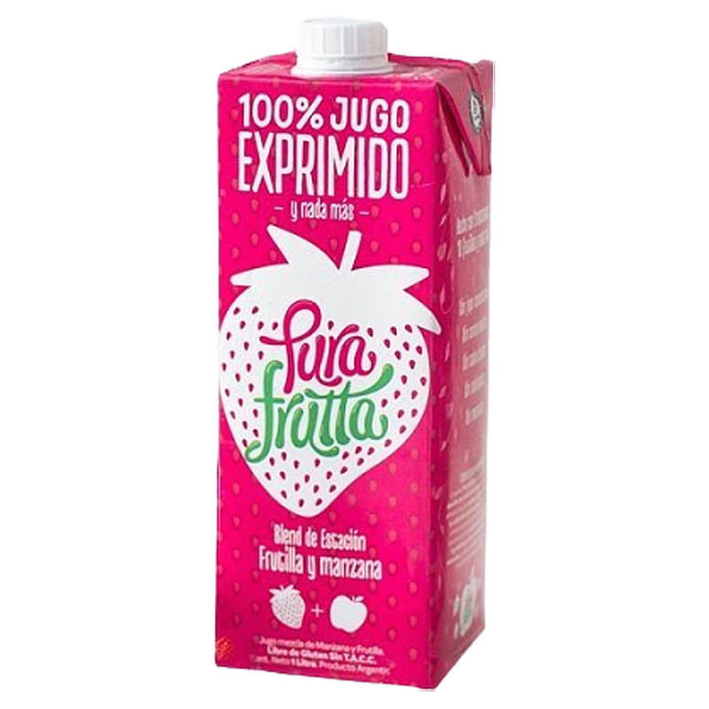 Jugo 100% Exprimido Manzana y Frutilla x 1l - Pura Frutta