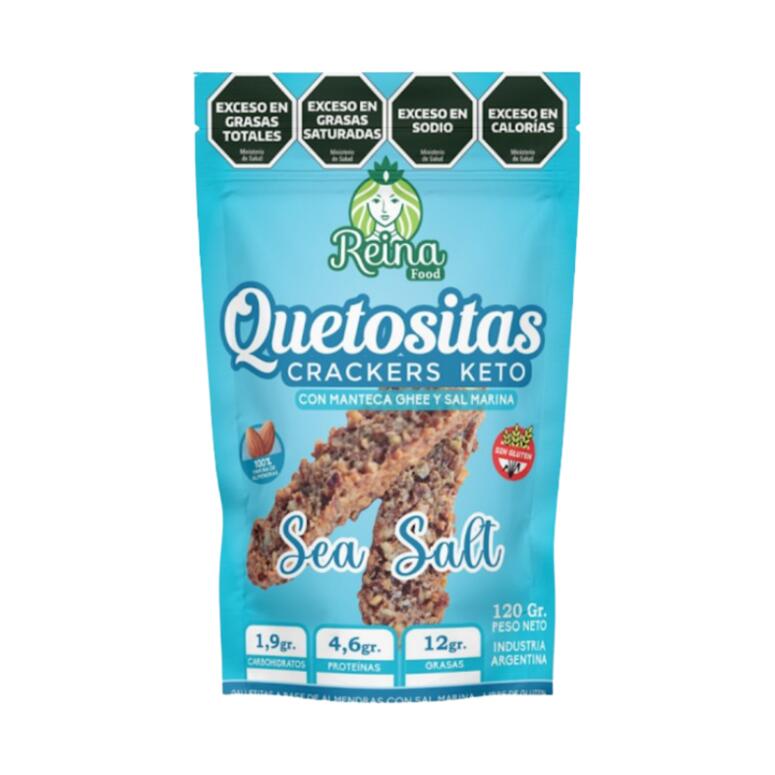 Quetositas Crackers Keto sabor Sea Salt x 120g - Reina Food