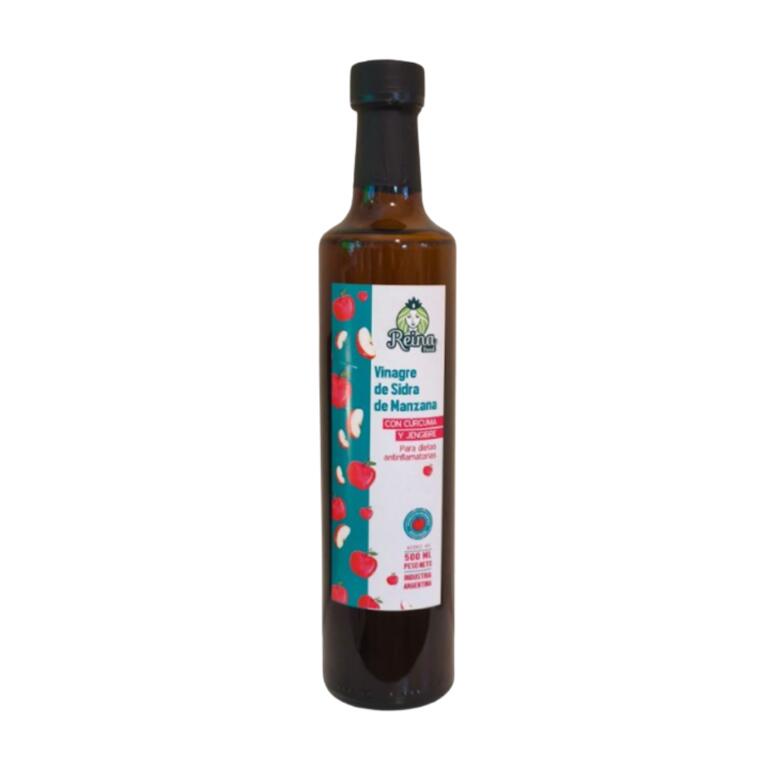 Vinagre de Sidra de Manzana con Curcuma y Jengibre x 500ml - Reina Food