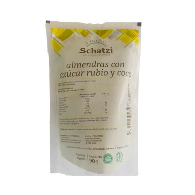 Almendras con Azucar Rubio y Coco x 90g - Schatzi