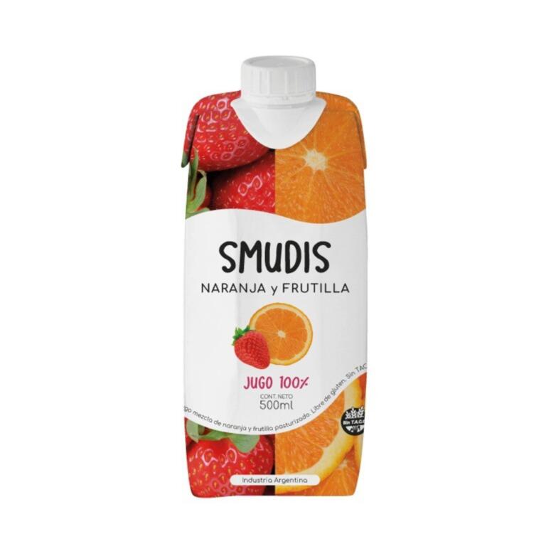 Jugo 100% Sabor Naranja y Frutilla x 500 - Smudis