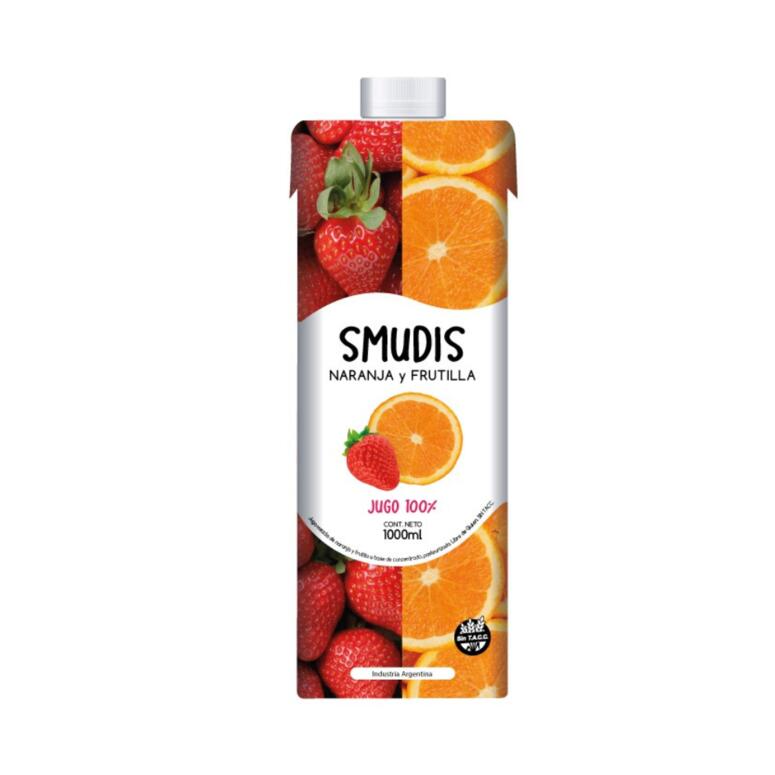 Jugo 100% de Naranja-Frutilla x 1L - Smudis