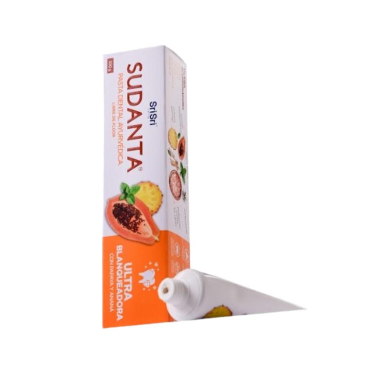 Pasta Dental Ayurvedica Ultra Blanqueadora x 100g (Papaya) - Sudanta