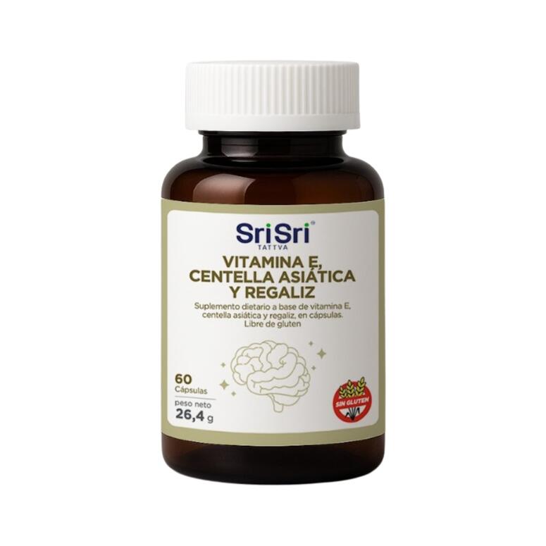 Mejora de la Memoria Vitamina E Centella Asiatica y Regaliz x 34g - Sri Sri