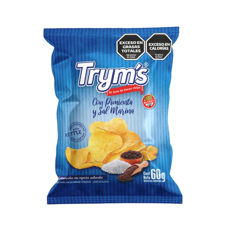 Papas con Sal Marina y Pimienta x 60g - Tryms