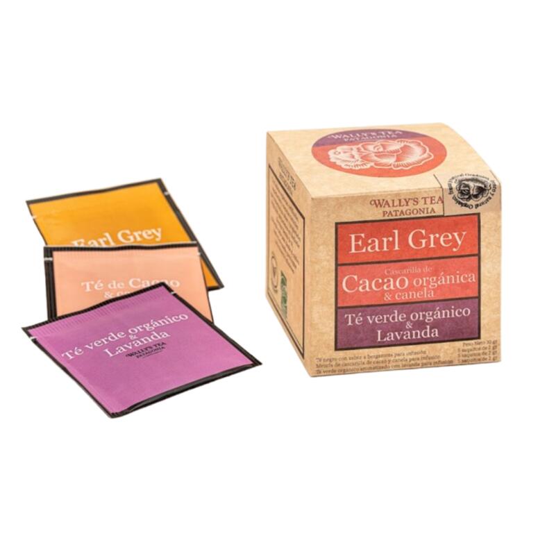 Infusion surtido de Earl Grey, Cacao, Te Verde & Lavanda  x 30g - Wallys