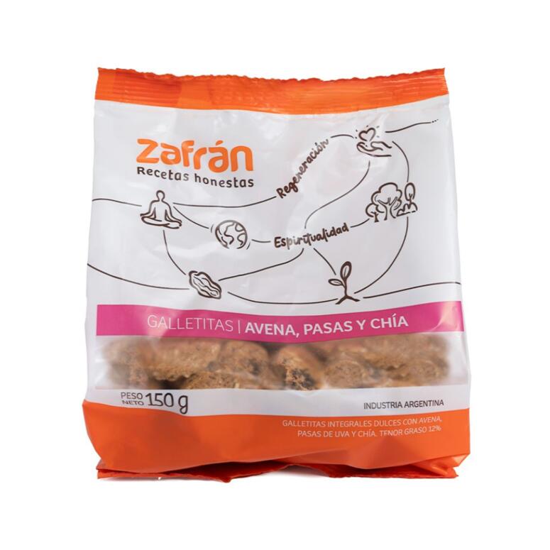 Galletitas de Avena Pasas y Chia x 150g - Zafran