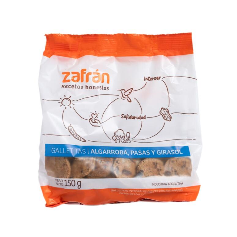 Galletitas de Algarroba Pasas y Girasol x 150g - Zafran