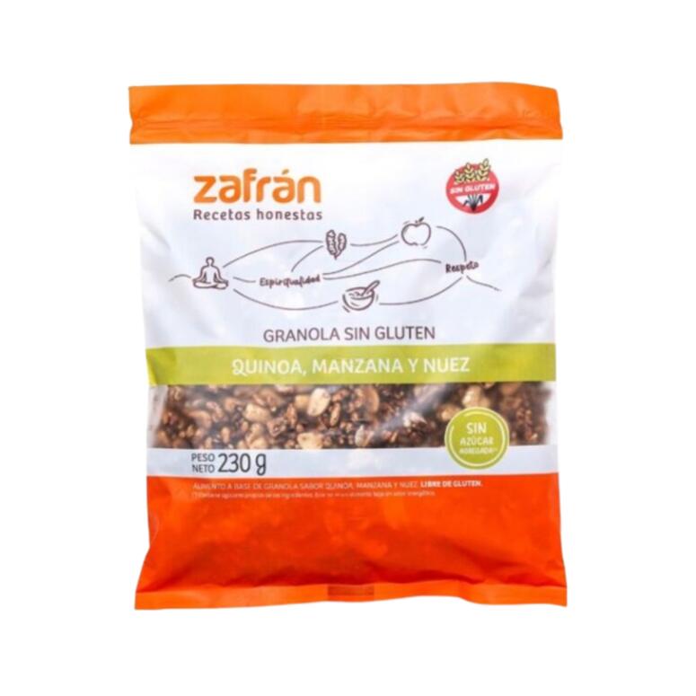 Granola Quinoa, Manzana y Nuez x 230g - Zafran
